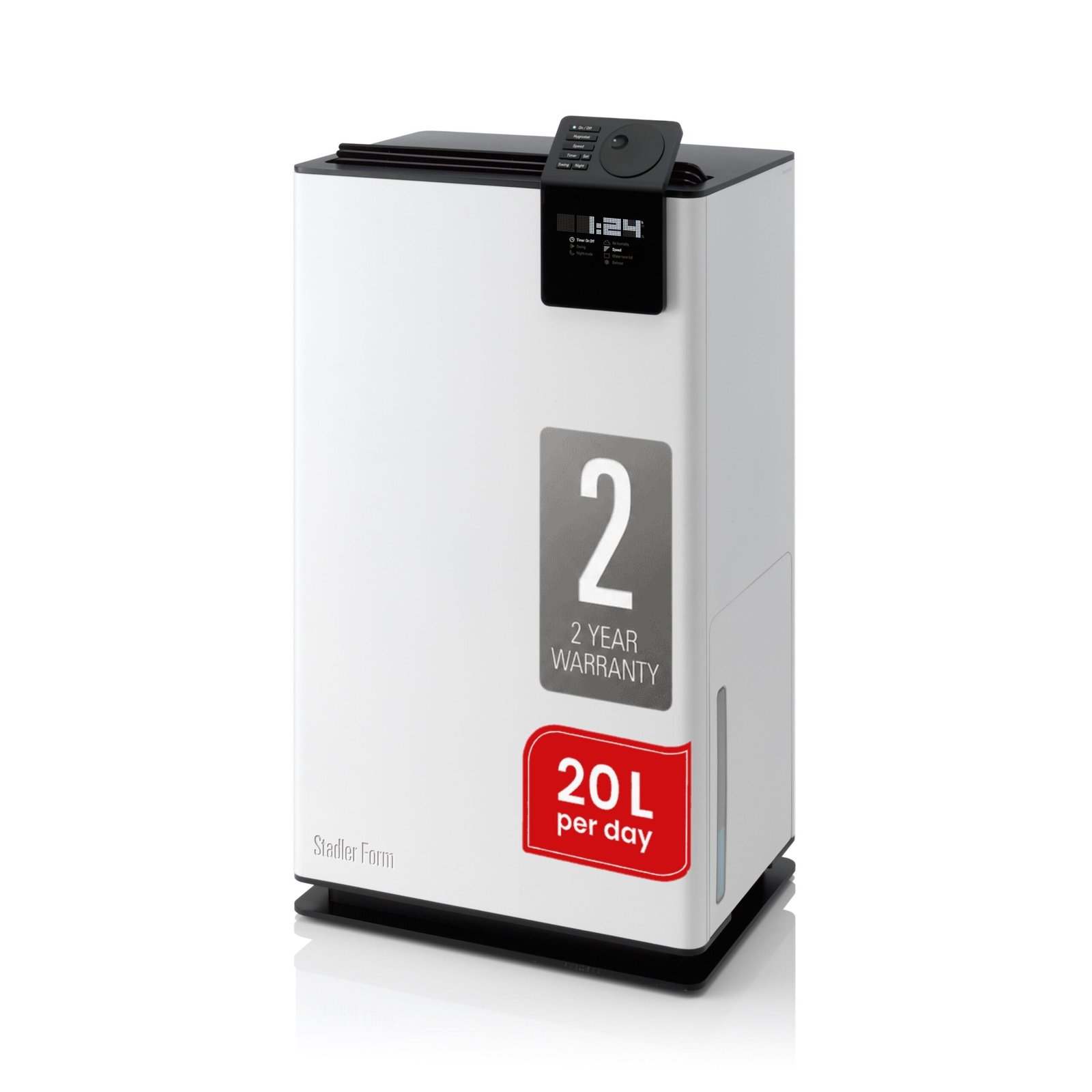 Stadler Form Albert Dehumidifier 20L, Smart Humidity Sensor, 24 Hours Dehumidification for Large Rooms up to 70m², Mold Prevention, Effective Air Distribution, Auto Mode, Very Quiet, 2 Years Warranty