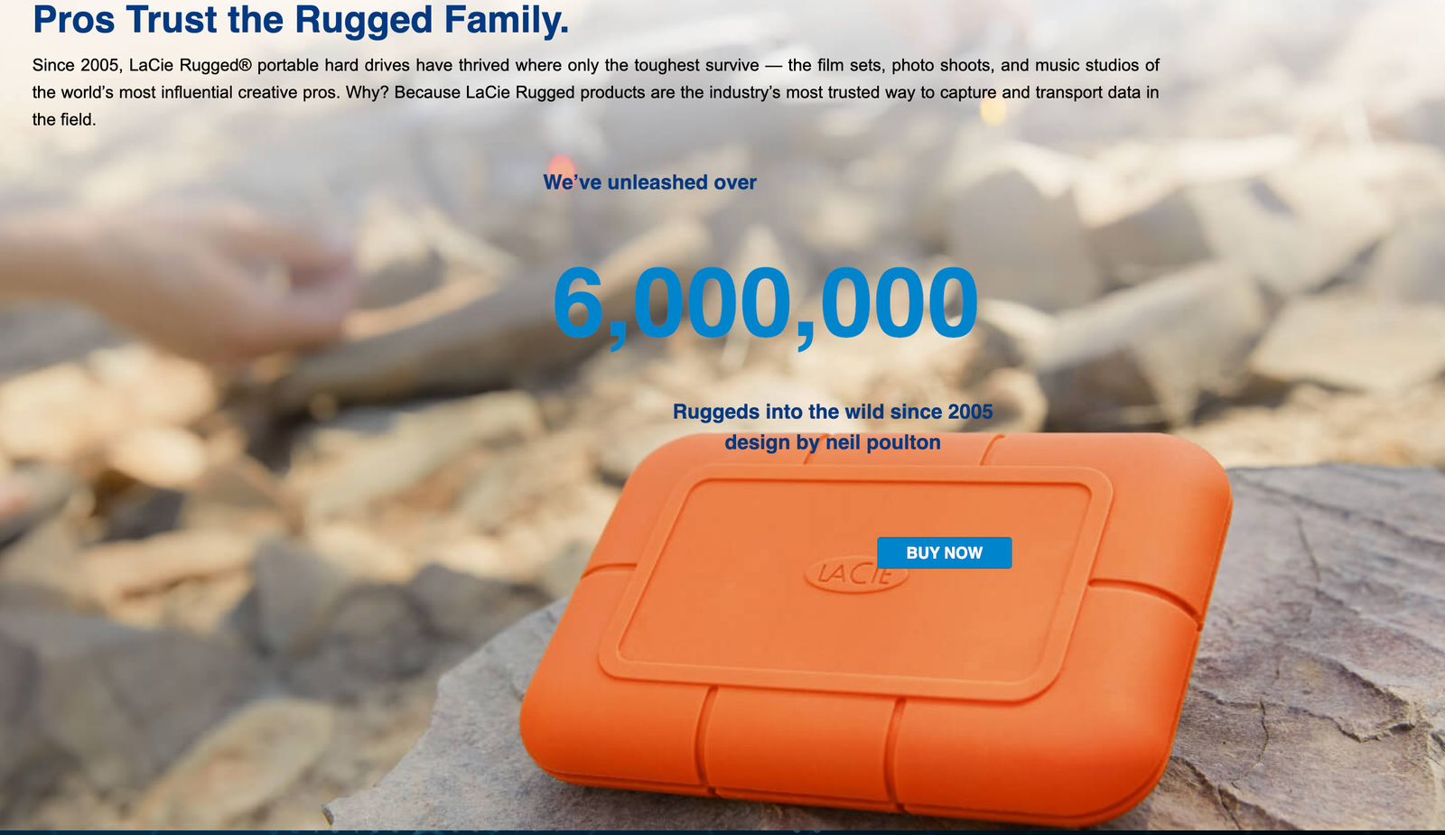 هارد ديسك Rugged سعة 1TB/2TB بمنفذ USBC و USB 3.1 (STFR1000800)، الصورة 1