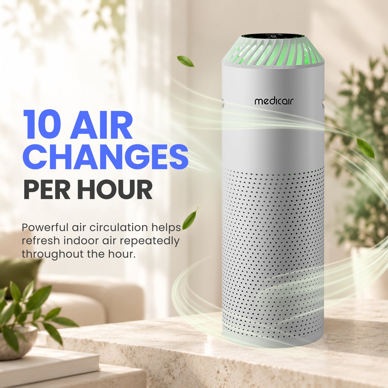 MedicAir Pro Air Purifier with UV-C Technology, HEPA, Activated Carbon. Medical Grade Air Purifier 5 Stage Filtration for Viruses, Dust, & Odors, Quiet & Safe Indoor Air. Removes 99.99% of Bacteria - Image 3