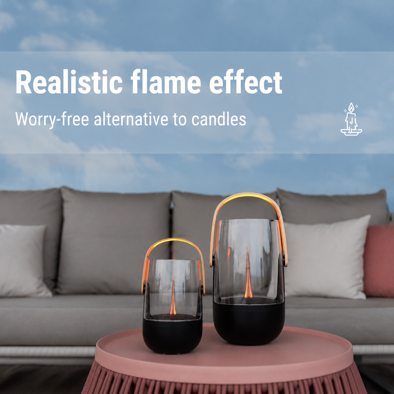 Stadler Form Sophie Little Swiss Design Aroma Diffuser & Lantern Black – Bamboo Handle, Flame Effect, Essential Oil Diffuser, Indoor/Outdoor Use, Up to 7H Battery, 2-Year Warranty + Local Support - Image 4