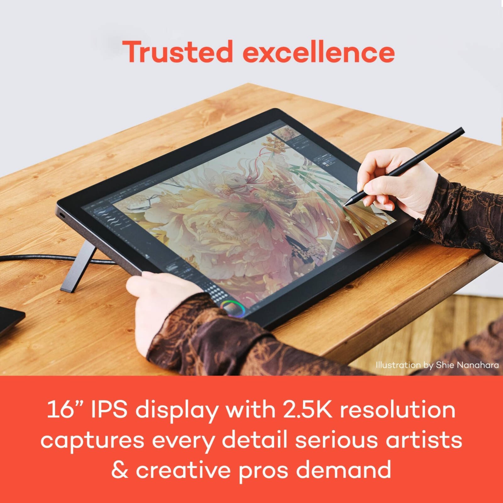 Wacom Cintiq 16 Graphic Tablet, 16" WQXGA 60Hz Display, ExpressKeys, Tilt Support, Anti-Glare Screen, Tablet, USB-C Connectivity, Anti Glare, Wacom Pro Pen 3 Technology, Black | DTK168K0B - Image 2