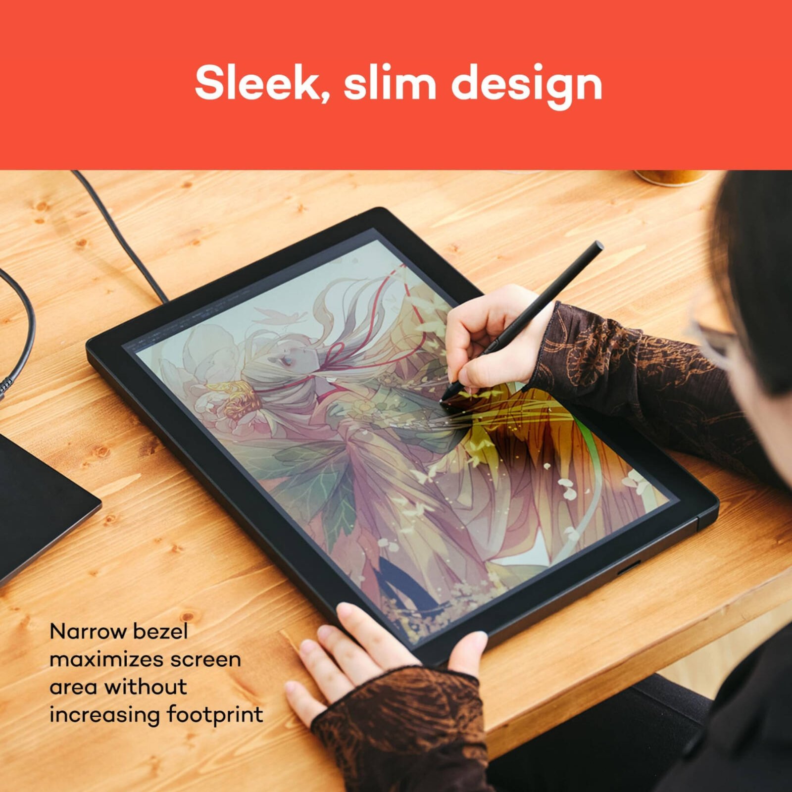 Wacom Cintiq 16 Graphic Tablet, 16" WQXGA 60Hz Display, ExpressKeys, Tilt Support, Anti-Glare Screen, Tablet, USB-C Connectivity, Anti Glare, Wacom Pro Pen 3 Technology, Black | DTK168K0B - Image 6