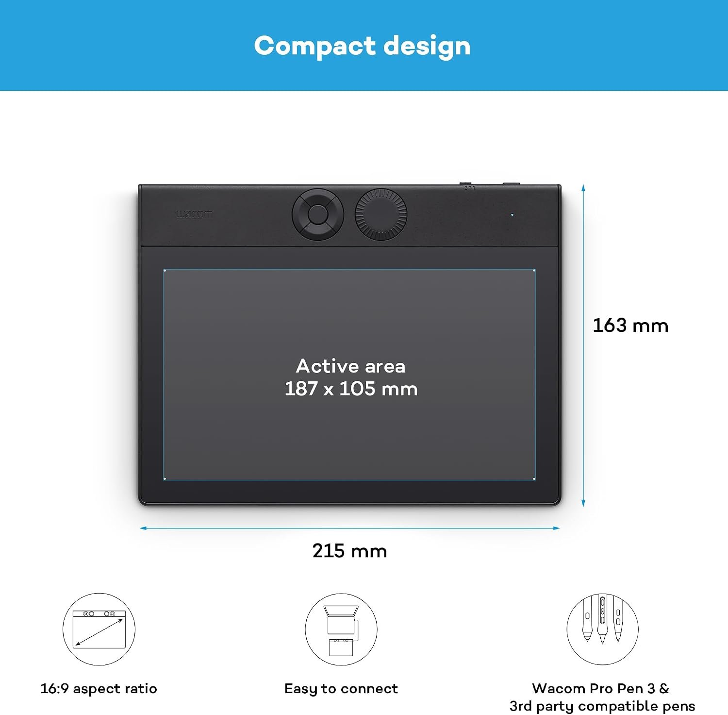 Wacom Intuos Pro Small, the innovative pen tablet incl. Wacom Pro Pen 3, compact and lightweight - ideal for creators on the go or those with limited desk space, without compromising on performance - Image 5