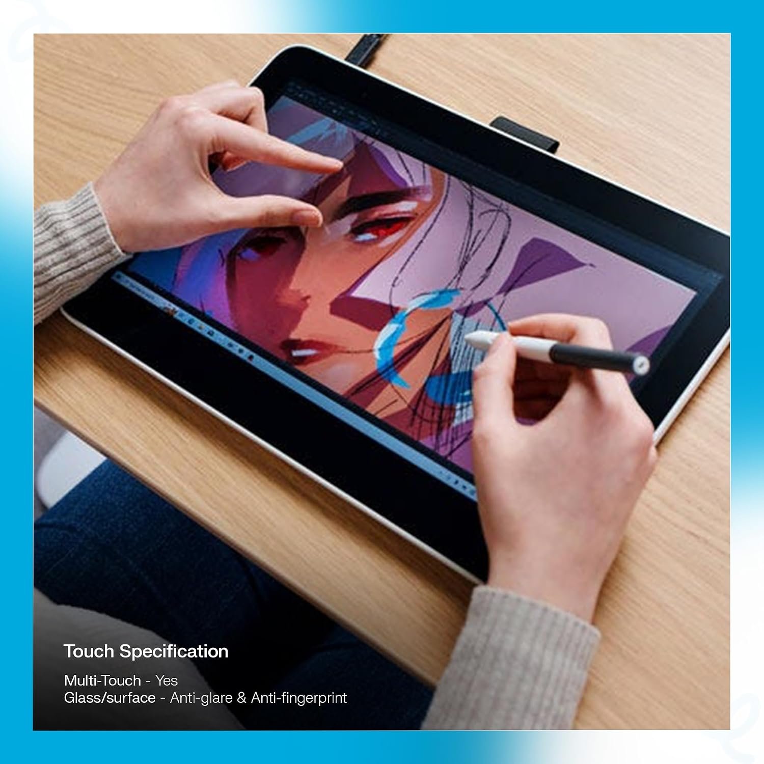 Wacom One Creative Pen Display Tablet, 14″ Full HD Screen, Battery-Free Pen, USB-C/HDMI Connectivity, ExpressKeys, Ideal for Drawing, Sketching & Digital Content Creation, White | DTC141W0 - Image 5