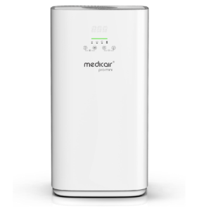 MedicAir Pro Mini Air Purifier, 400m³/h Max Airflow, 6 Speed Level, H14 HEPA Filter, 1.8m Cord Length, 0.1-0.5 Microns Filter, 35dB Lowest Sound Level, White